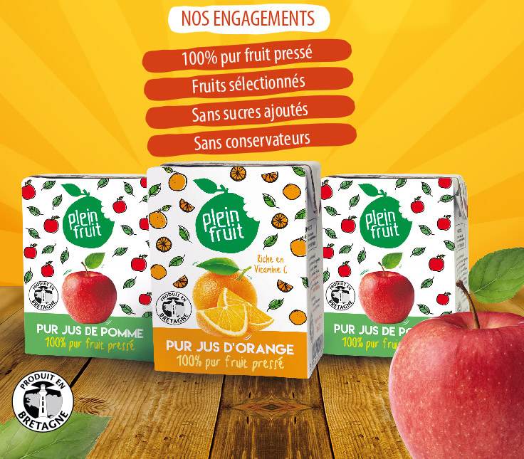 Minis packs de jus de fruit pressé