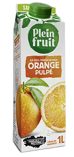 jus d'orange pulpé, sans sucre ajouté