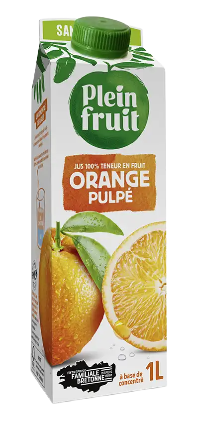 Jus d'orange pulpé 1L