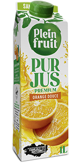 Jus d'orange douce pur fruit pressé