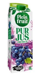 Pur jus de raisin muscaté Plein Fruit, brique d'un litre
