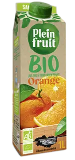Plein Fruit jus d'orange bio, 100% fruit pressé