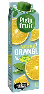 Nectar orange Plein Fruit, brique d'un litre